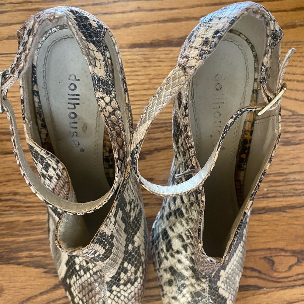 Dollhouse verdict 107 metallic snakeskin heels size 8 - Picture 9 of 12